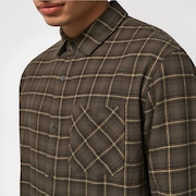 Podium Plaid Ls Flannel - New Dark Brush Check