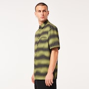 All Day  Rc Shirt - Distorted Stripes Green