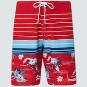 Retro Bloom 20 Boardshort - Red Line Hawai/Stripe