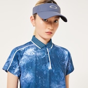 Elevate Squeeze Hem Polo - Blue Storm Print