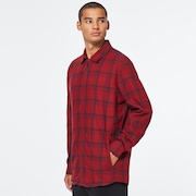 Bonfire Full Zip LS - Fathom/Iron Red Check