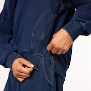 Indigo Side Zip Hoodie - Blue Indigo