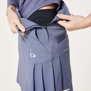 Elevate Deep Rise Pleats Skirt - Blue Tar