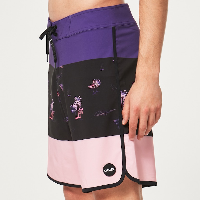 Tropics St 19"Rc Boardshort - Palms Stripe Black
