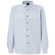 Icon Oxford Logo LS Shirt - Stone Gray