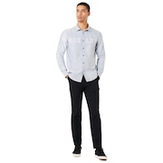 Icon Oxford Logo LS Shirt - Stone Gray
