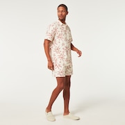 Deco Palms Rc SS Button Down - Three Lines Palms Arctic