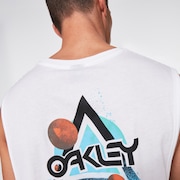 Space Polygon Sleeveless T - White