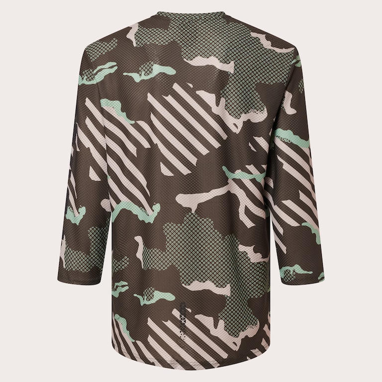 Ride Free LS Jersey - Green Stripe/Grip Camo