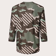 Ride Free LS Jersey - Green Stripe/Grip Camo