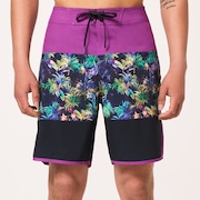 Neon Palms 19" Boardshort - Purple Palm Block Print