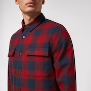 Bear Cozy Flannel - Fathom/Iron Red Check