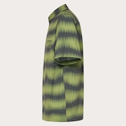 All Day  Rc Shirt - Distorted Stripes Green