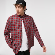 Podium Plaid Ls Flannel - Red/Black Check