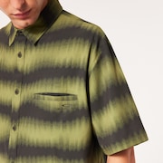 All Day  Rc Shirt - Distorted Stripes Green
