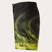 Cosmic Tides 18" Boardshort - Gradient Swirl Black/Yellow