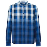 Gradient Check LS Shirt - Dark Blue