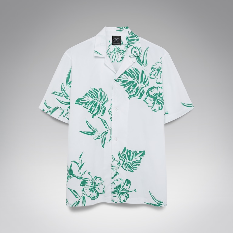 Hibiscus Breeze Shirt - Aop Hibiscus White/Green