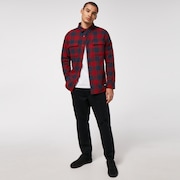 Bear Cozy Flannel - Fathom/Iron Red Check