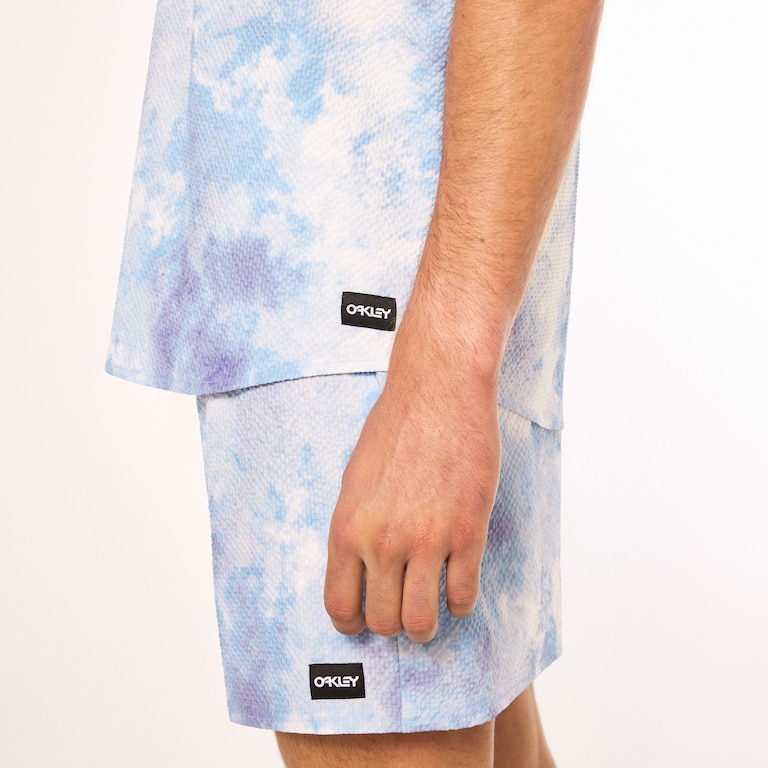 Deco Palms Rc SS Button Down - Tie Dye Clouds Light Blue
