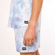 Deco Palms Rc SS Button Down - Tie Dye Clouds Light Blue