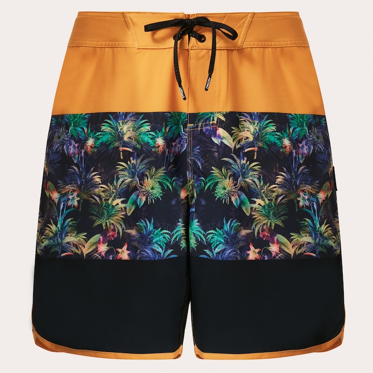 Neon Palms 19" Boardshort - Yellow Palm Block Print