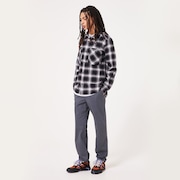 90s Plaid LS Shirt - Grey/Black Check