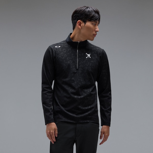 Skull Embossed LS Mock Shirt 2.0
