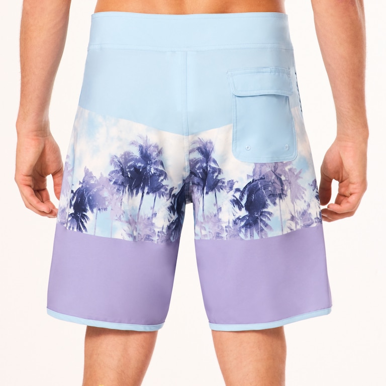Palm Florals Rc 19” Boardshort - Stonewash Blue