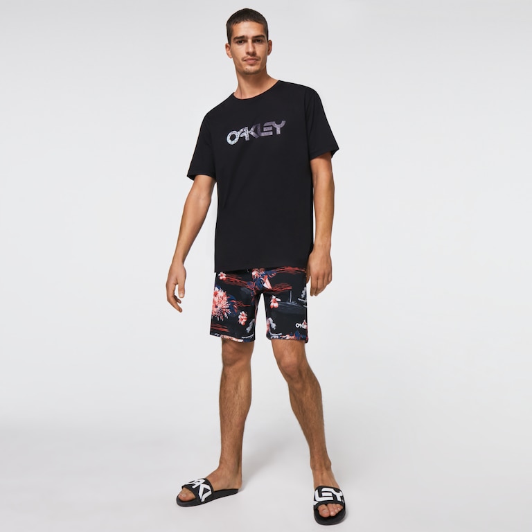 Tropical Bloom 18 Boardshort - Black Hawai