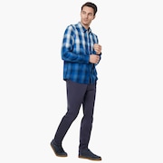 Gradient Check LS Shirt - Dark Blue