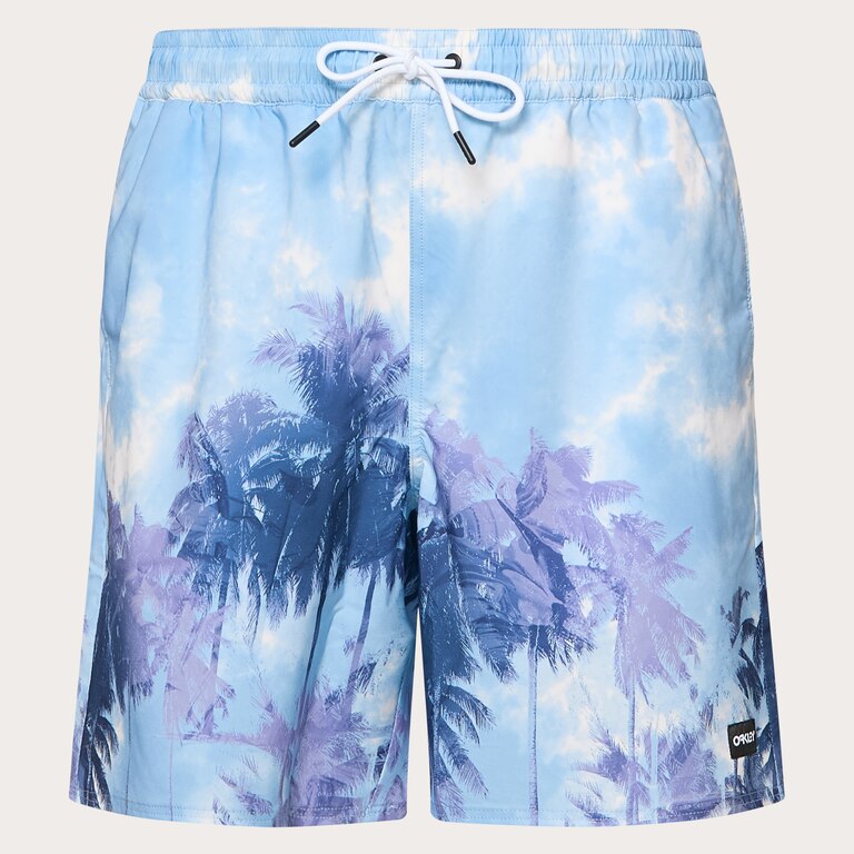 Canary Palms Rc 18" Beachshort - Palms Clouds Light Blue