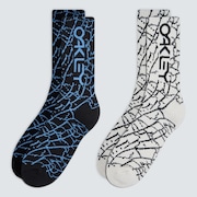 Crackle Printed Socks - Black Crackle Print