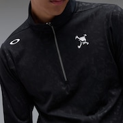Skull Embossed LS Mock Shirt 2.0 - Pitch Black