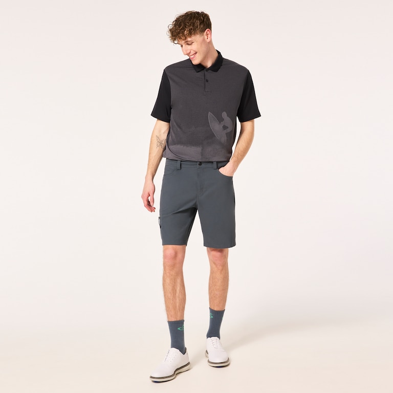 Jacquard Printed Polo - Blackout
