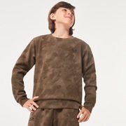 Enhance Qd Fleece Crew Ytr 4.0 - Brown Print