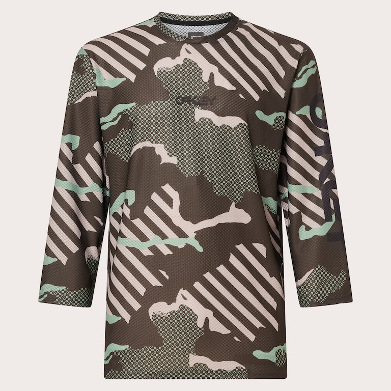 Ride Free LS Jersey - Green Stripe/Grip Camo