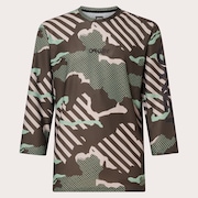 Ride Free LS Jersey - Green Stripe/Grip Camo