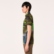 Skull Mirage Graphic Zip Shirt - Black Print