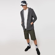 Overdyed Topo Fz Hoodie - Blackout