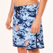Palm Florals Rc 19” Boardshort - Tiger Flowers Camo Blue