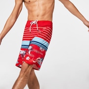 Retro Bloom 20 Boardshort - Red Line Hawai/Stripe