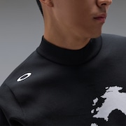 Skull Bold Sweater Mock Shirt - Pitch Black