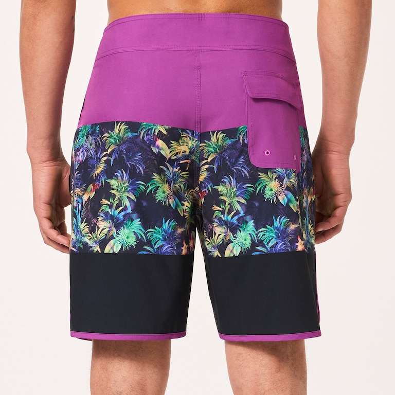 Neon Palms 19" Boardshort - Purple Palm Block Print