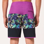 Neon Palms 19" Boardshort - Purple Palm Block Print