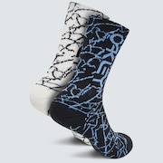 Crackle Printed Socks - Black Crackle Print