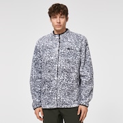 Hillside Sherpa Fz Fleece - White Crackle Print