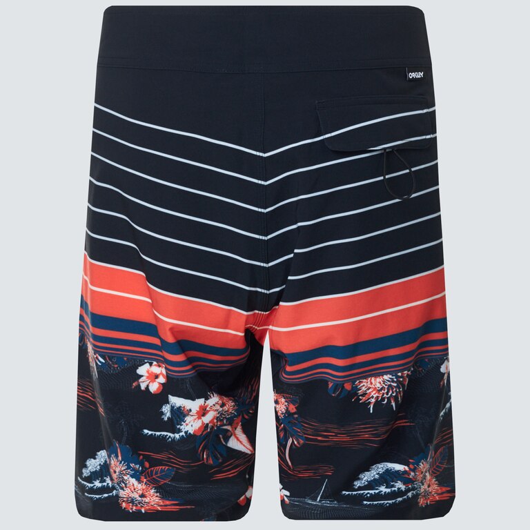 Retro Bloom 20 Boardshort - Black Hawai/Stripe