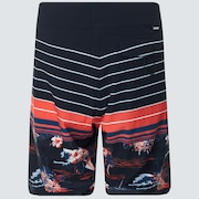 Retro Bloom 20 Boardshort - Black Hawai/Stripe