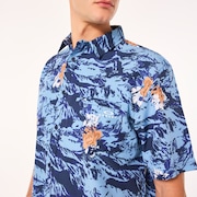 All Day  Rc Shirt - Tiger Flowers Camo Blue